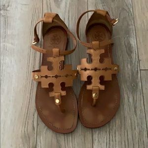 Tory Burch women’s phoebe flat royal leather 8 M